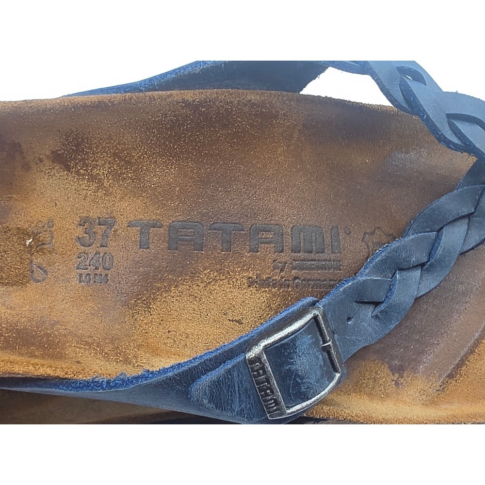 Tatami by Birkenstock Navy Blue Braided Leather Thong Sandals EU 37 US 6-6.5 - Picture 8 of 8